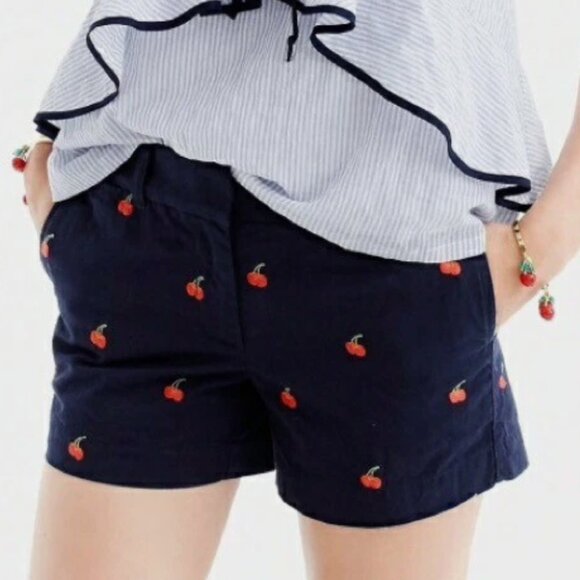J.Crew 4" Chino Short with Embroidered Cherries - Picture 3 of 3